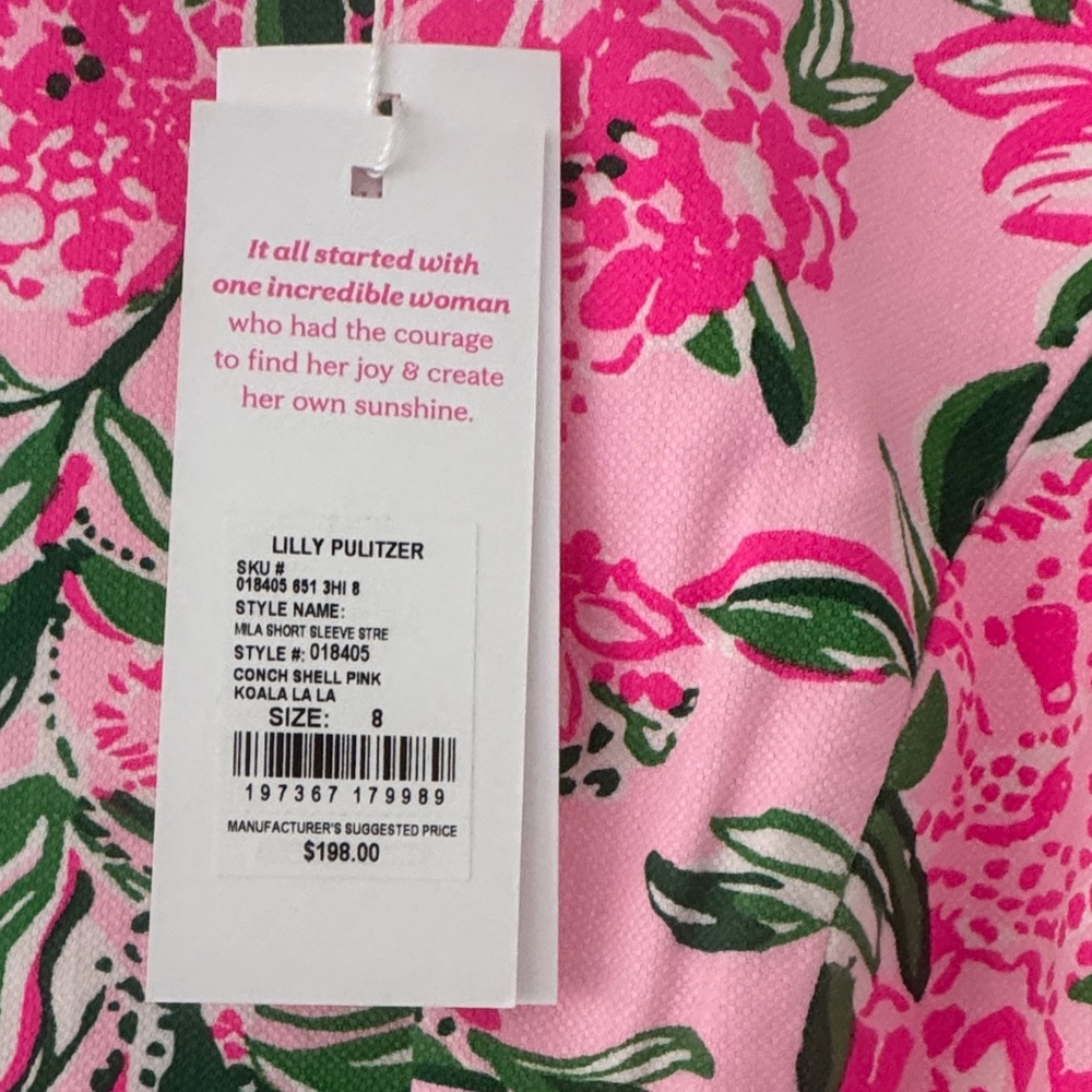 Lilly Pulitzer Pink and Green Floral Dress - Picture 3 of 5